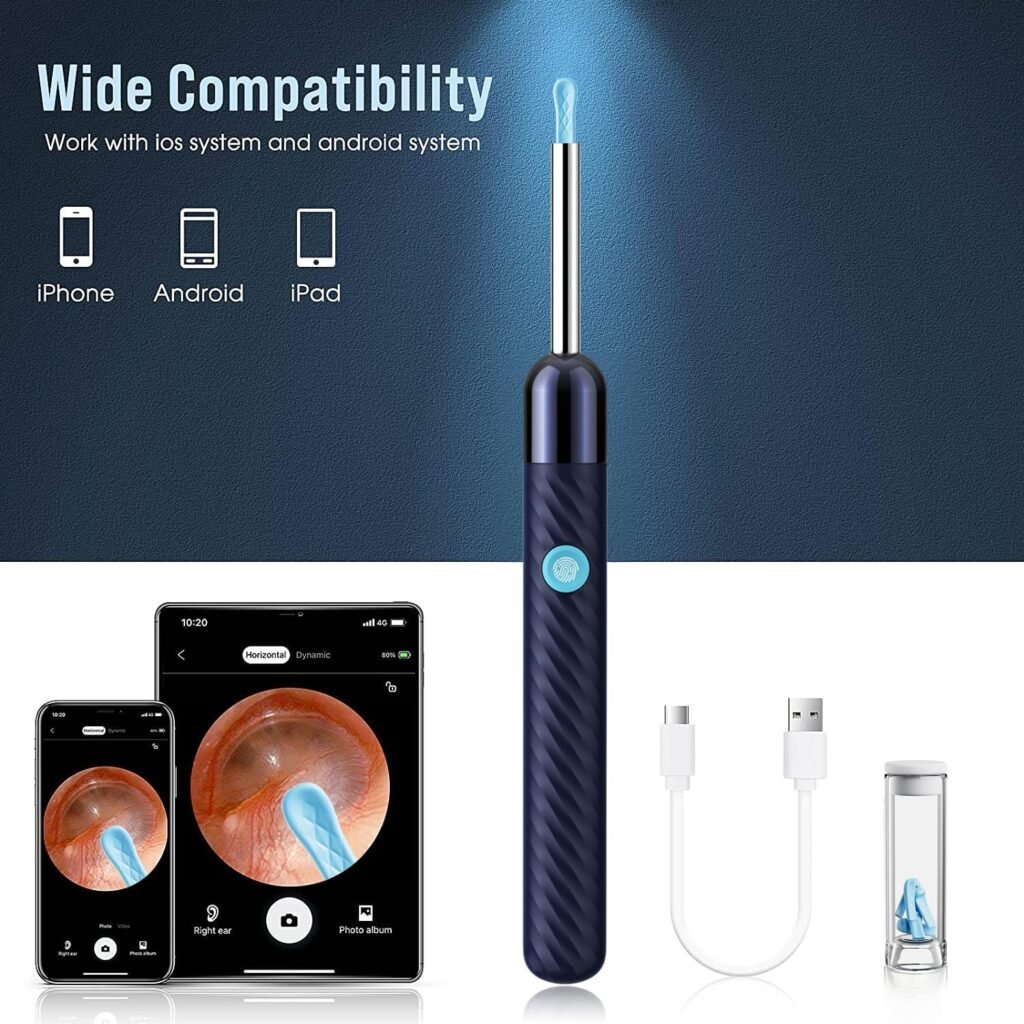 Ear Wax Removal - Earwax Remover Tool with 8 Pcs Ear Set - Ear Canal Cleaner with 1080P Camera - FSA HSA Eligible - Ear Cleaning Kit with 6 Ear Spoon - Ear Camera for iOS Android (Black) Ear Wax Removal - Earwax Remover Tool with 8 Pcs Ear Set - Ear Canal Cleaner with 1080P Camera - FSA HSA Eligible - Ear Cleaning Kit with 6 Ear Spoon - Ear Camera for iOS Android (Black)
