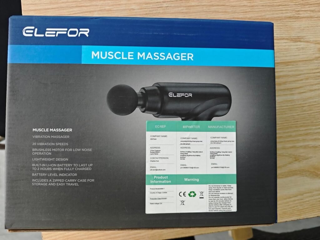 Massage Gun Deep Tissue,Percussion Massager Gun for Athletes Muscle Massage Gun for Pain Relief with 8 Massage Heads  20 Speeds (Matte Black)