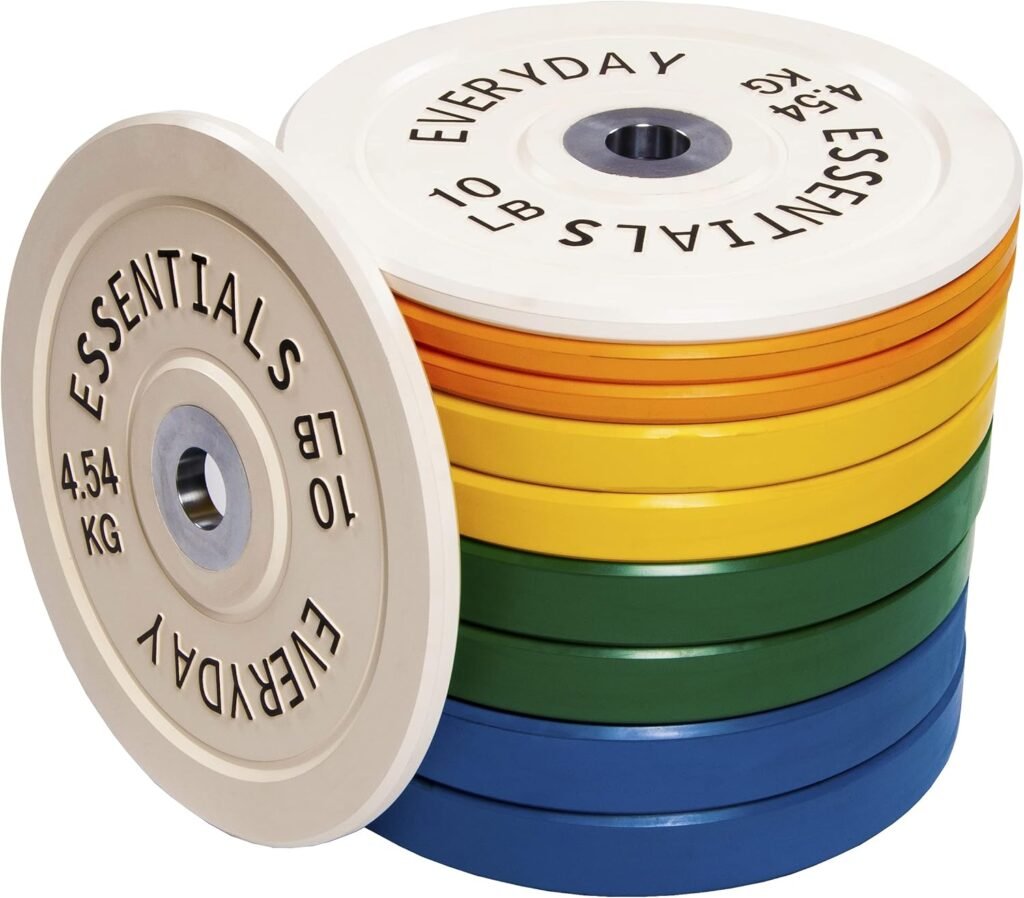 Olympic Bumper Plates, 2 Weight Plates for Strength Training  Weightlifting, Pairs, Sets or Sets with 7FT Barbell, Multiple Options