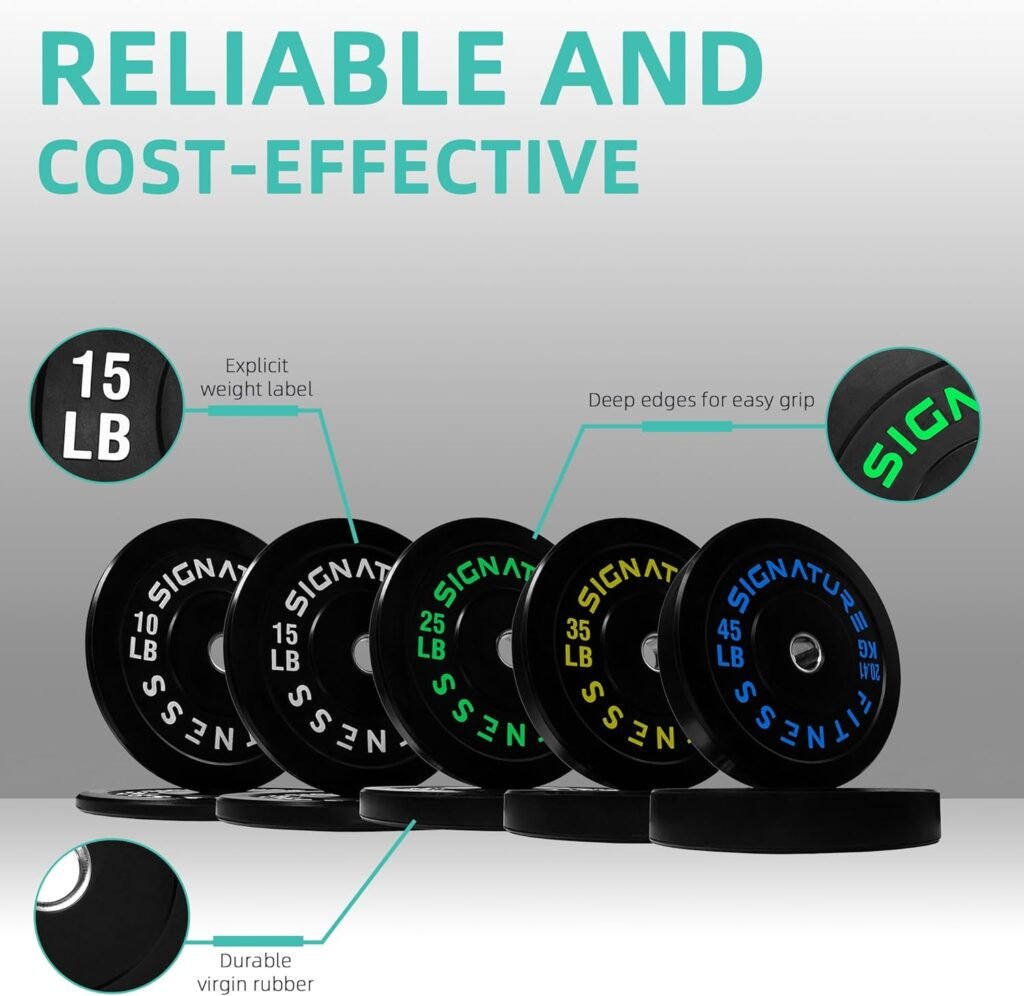 Olympic Bumper Plates, 2 Weight Plates for Strength Training  Weightlifting, Pairs, Sets or Sets with 7FT Barbell, Multiple Options