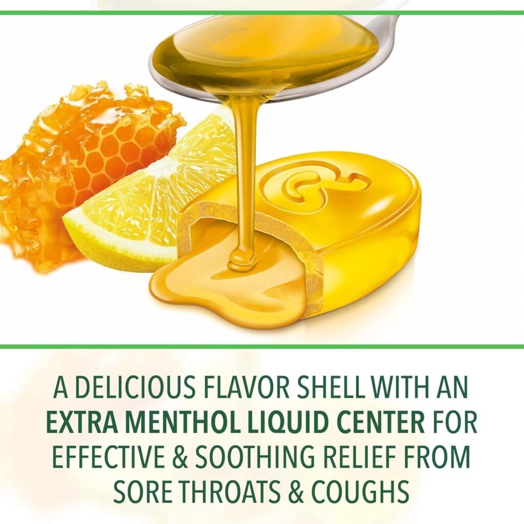 Ricola Max Honey Lemon Throat Care Large Bag | Cough Suppressant Drops | Dual Action Liquid Center | Soothing Long-Lasting Relief - 34 Count (Pack of 1)